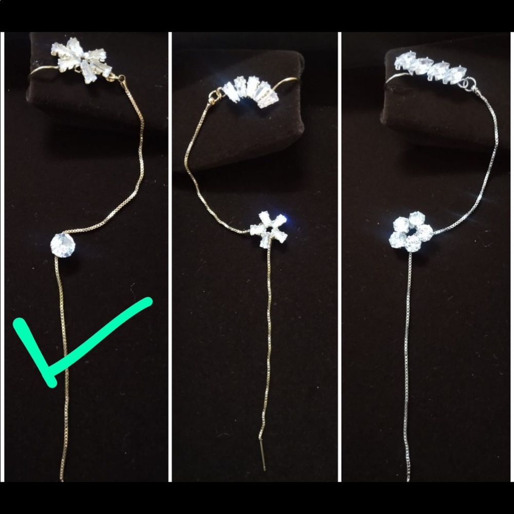 Golden earcuff ethnic wear - Picture 2 of 9